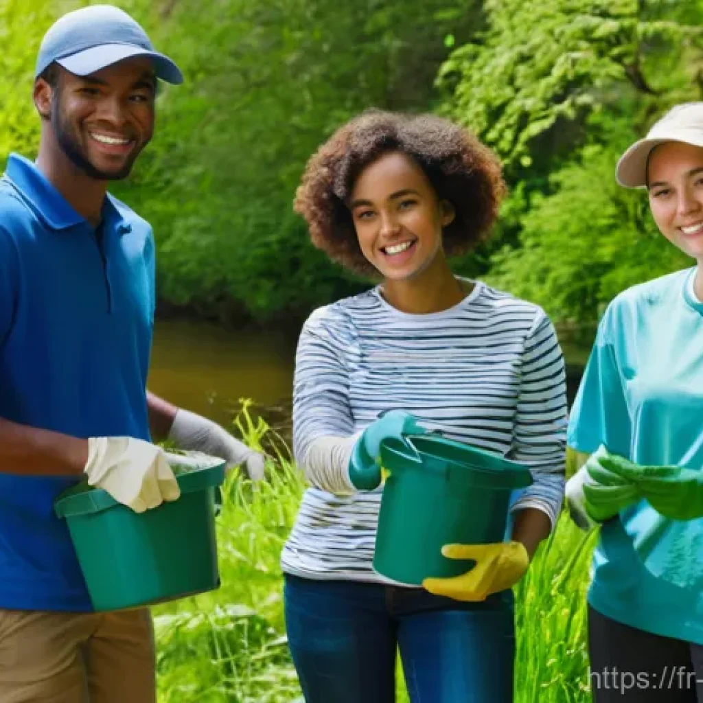 생물다양성 보전 직무 경험 쌓는 방법 - **Prompt:** A diverse group of young adults, aged late teens to early twenties, engaged in a hands-o...