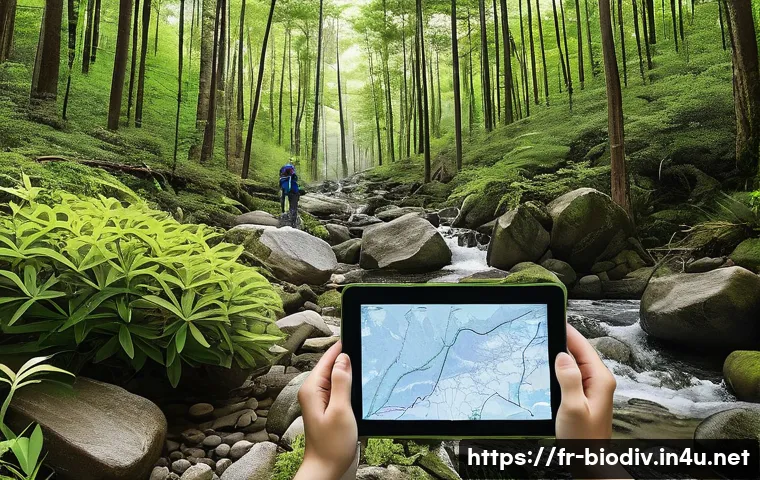 생물다양성 보전 전문가 스킬셋 - A detailed scene of a multidisciplinary environmental conservation team in South Korea conducting a ...