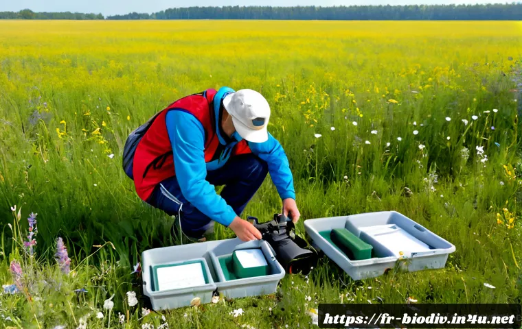 생물다양성 보전 실습 경험 - Photorealistic biodiversity conservation field workshop in the French countryside, a diverse group o...